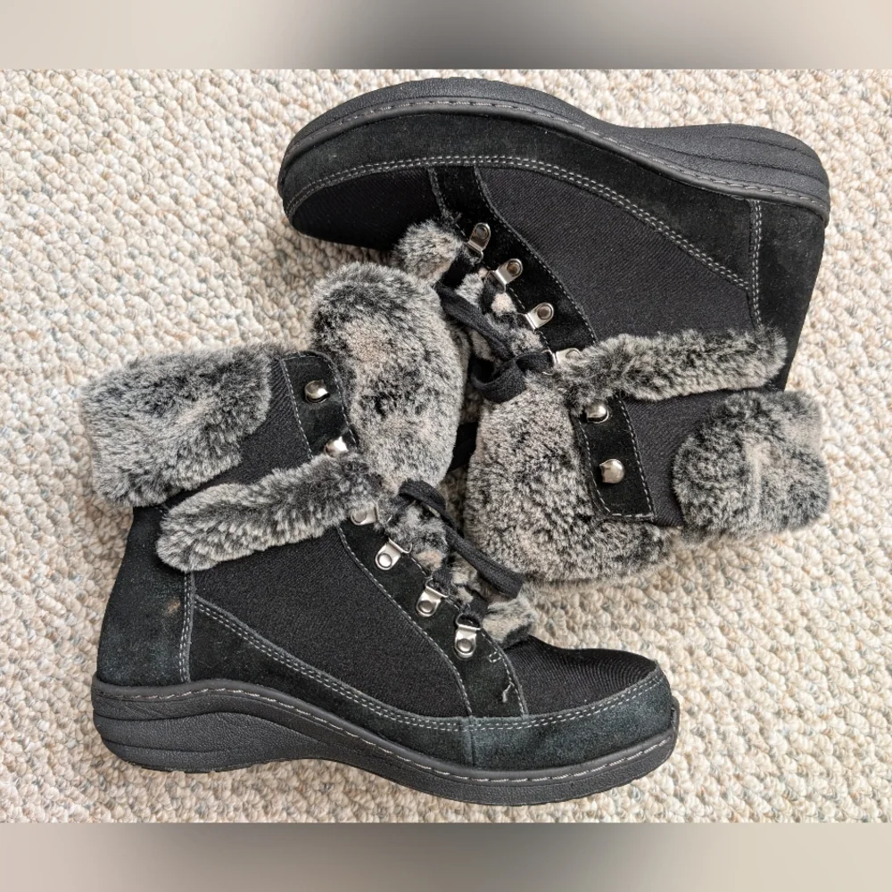 Women's Aetrex Fiona Lace Up Fur Boots Size 7.5-8 - Picture 5 of 5